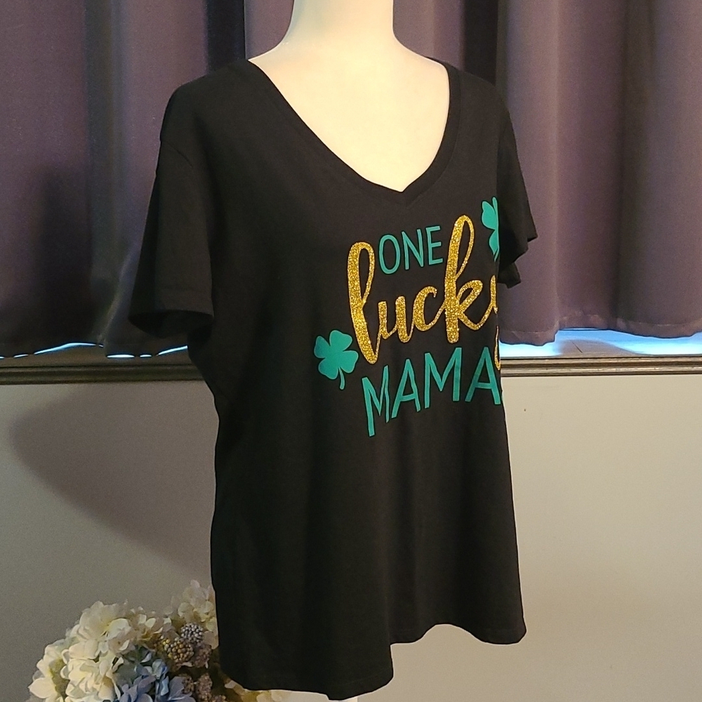 One Lucky Mama St. Patrick's Day Top - Ladies 2XL